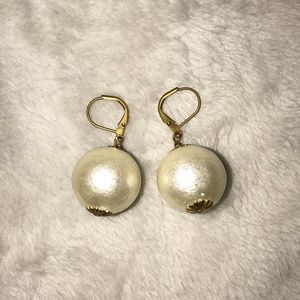 Never worn John Wind cotton ball earrings